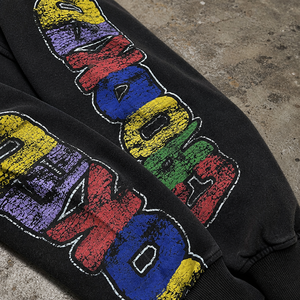 Men's Oversized Vintage Acid Wash Zip-Up Hoodie Costom Full-Sleeve Letter Print Frontal Logo Streetwear Sweatshirt for Wholesale - Product Image 4
