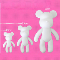 DIY 18CM Peinture Ours Blanc Embryon Émail Verser Fluide Ours pour Stimuler la Créativité des Enfants