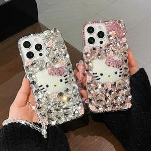 Étui de téléphone de luxe avec strass et chaîne en cristal, coque incrustée de diamants pour <span class=keywords><strong>Samsung</strong></span> S25 S24 S23 S22 S21 Ultra plus - Product Image 2