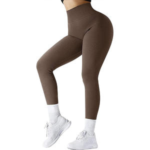 Vêtements de sport OEM <span class=keywords><strong>BAS</strong></span> quantité minimale de commande Pantalons de yoga Vêtements de sport pour femmes Leggings à taille haute Vêtements d'entraînement Leggings sans couture légers et extensibles - Product Image 5