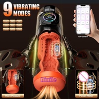 Beheizbarer Männlicher Masturbator Penispumpe Sexspielzeug für Männer KI-Interaktion APP-Steuerung Mit 9 Vibrations-, Stoß- und Saugmodi Sexmaschine