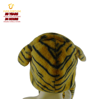 Chapeaux interactifs en peluche à oreilles mobiles imprimé tigre, avec logo personnalisé, accessoires cadeaux d'hiver en gros, en promotion