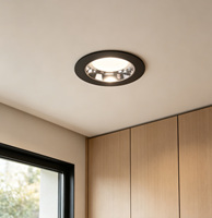 Spot LED encastré moderne 7W anti-éblouissement profond en aluminium noir avec lampe SMD
