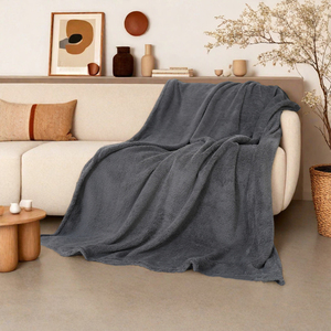 Manta de Felpa Premium Color Gris Carbón, Estilo Moderno y Minimalista, para Sofá o Cama, Decoración de Hogar de Lujo, OEM - Product Image 2