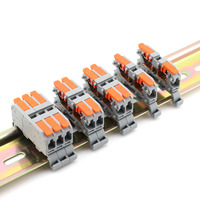 Bloc de bornes à connexion rapide sur rail DIN, matériau PA66 24A 2,5 mm, 250 V, prix usine bas pour câblage industriel