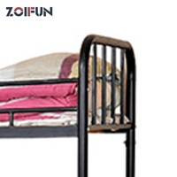 Litera de cuatro piezas para estudiantes, cama con marco de metal, moderna, color negro, para niños y estudiantes