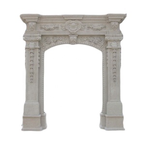Kunden spezifische Luxus natürliche weiße Marmor hand geschnitzte Tor Stein Tür Surround Pillar Design - Product Image 5