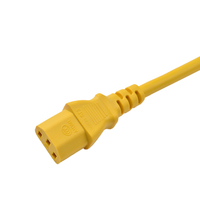 H05VV-F 3G 0.75 Cordon d'alimentation jaune de 2m avec connecteur IEC C13 et prise C14 pour serveurs et ordinateurs