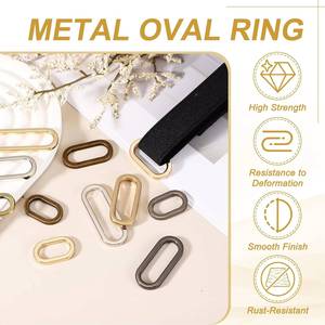Anneaux ovales en métal, boucles métalliques pour sangles, anneaux plats pour la fabrication de sacs DIY, ceintures, artisanat du cuir, sacs à main - Product Image 3