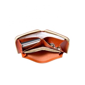 Portefeuille court multifonction en cuir tanné végétal de style japonais, en cuir de vachette véritable, créatif, unisexe, tendance, avec fermeture éclair à 7 caractères - Product Image 1