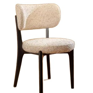 Silla de Comedor Gorange de Estilo Nórdico Retro Moderno y Sencillo, Respaldo Lily, Madera Maciza, Tapicería de Tela, Muebles para el Hogar, Cafetería y <span class=keywords><strong>Restaurante</strong></span> de Lujo - Product Image 4