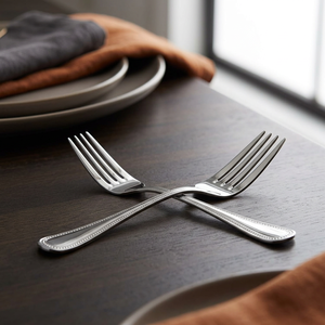 Fourchettes de table élégantes en acier inoxydable avec manche perlé décoratif, réutilisables, pour la maison, la cuisine, le restaurant, l'hôtel, 100 pièces - Product Image 4