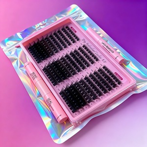 Kit d'extensions de cils individuels en grappes 100D 240 pièces, style doux, fait main, segmenté, en gros, <span class=keywords><strong>200D</strong></span>, cils en grappes moelleux - Product Image 2