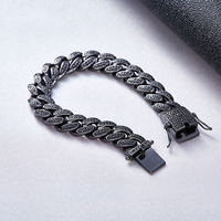Bracelet Chaîne Cubaine Personnalisé pour Hommes, Style Hip-Hop Bling-Bling, Micro-Incrusté de Zircons, Bijou Tendance pour Rappeurs