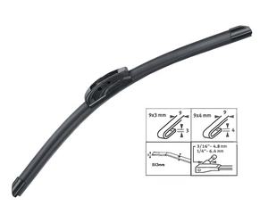 K-906D <span class=keywords><strong>Aerotwin</strong></span> morbido piatto Piatto <span class=keywords><strong>Tergicristallo</strong></span> Lama di tipo universale per tutte le autovetture 100% gomma naturale For8x3 9x3 9x4 gancio braccia - Product Image 3