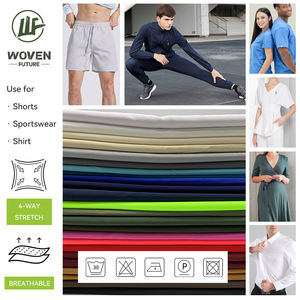 Shaoxing tissé futur veste conte <span class=keywords><strong>tissu</strong></span> uni imperméable 100 Poliester vêtements <span class=keywords><strong>tissu</strong></span> Poly Stretch pongé <span class=keywords><strong>tissu</strong></span> - Product Image 5