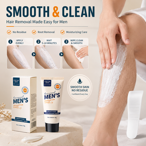 Crema Depilatoria para Hombres OEM ODM 60g, Crema Depilatoria Indolora para Eliminar el Vello Corporal Masculino del Pecho, Piernas, Espalda, <span class=keywords><strong>Axilas</strong></span>, Limpieza Profunda - Product Image 5