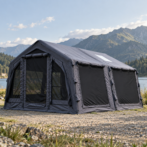 Tente <span class=keywords><strong>gonflable</strong></span> imperméable avec <span class=keywords><strong>auvent</strong></span> détachable 360x480cm, grande tente de camping quatre saisons, 320g TC Tech Cotton Outdoor - Product Image 1