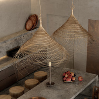 Luminaire suspendu LED carré en rotin de style Wabi-Sabi japonais, hauteur réglable, pour salon et salle à manger d'inspiration asiatique du Sud-Est