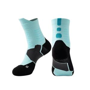 Surtido de colores Jacquard tejido respirar libremente hombres grueso tubo medio poliéster mujeres Jogging correr baloncesto juego Calcetines - Product Image 4
