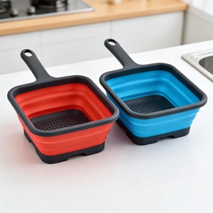 Panier égouttoir pliable en silicone de qualité alimentaire, ustensile de cuisine domestique, passant au lave-vaisselle, vente chaude - Product Image 3