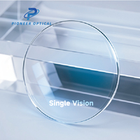 Verres de lunettes Pioneer Optical 1.499/1.56/1.60/1.67/1.74 Blue Cut HMC à vision simple, en résine, HC, pour lunettes ophtalmiques