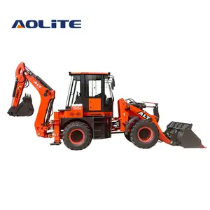 AOLITE BL70-25フロントエンドタイプシャベルバックホーローダー高品質フロントエンドローダー2.04x4ホイールローダーバックホー付き