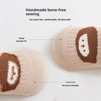 Chaussettes courtes antidérapantes pour bébé, motif animalier de dessin animé, chaussettes bateau pour apprendre à marcher, imprimées jacquard, pour usage intérieur des enfants