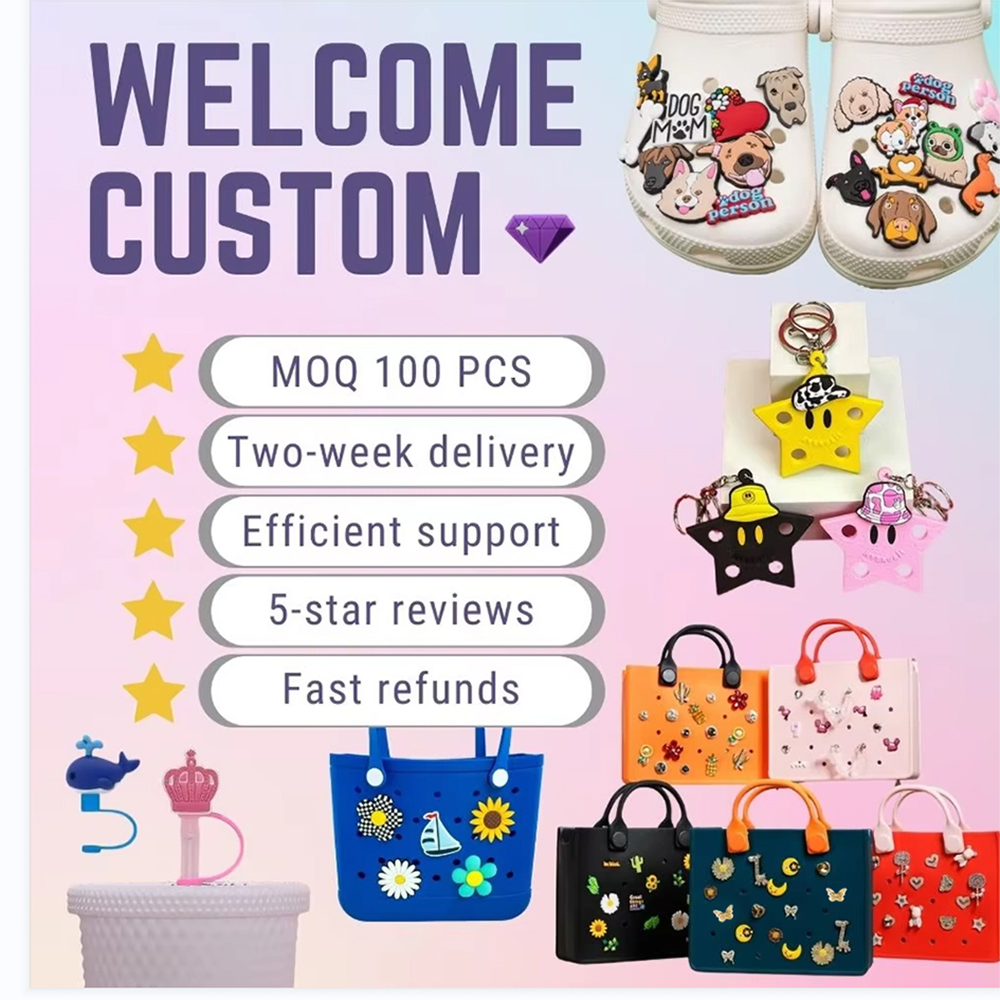 2025 Trendy New Fashion Custom 3D PVC Shoe Charm Personalized Cute Colorful Animals Pandas Shoe Charm Sets