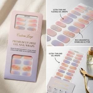 Kit Professionnel Complet de Wraps d'Ongles en Gel Semi-Durcis Dégradé Or Rose Premium Sans UV Marque Privée Vente en Gros OEM - Product Image 2