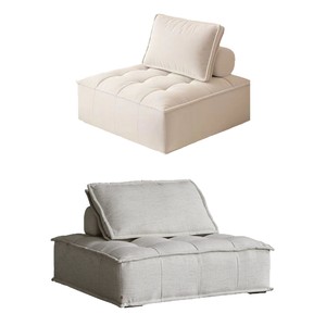 Sofá Cama Cuadrado Sherpa con Respaldo Acolchado, Sin Brazos, de Una Plaza, Relleno de Espuma, Cómodo, Estilo Escandinavo para Sala de Estar - Product Image 6