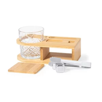 Support de verres à whisky moderne et écologique, non pliable, avec sous-verre carré en bois, pour bureau à domicile, support de rangement individuel pour bière