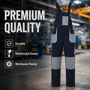 Salopette da <span class=keywords><strong>Lavoro</strong></span> Multiuso Resistente con Tasche Multiple, Bicolore, per Uomo, con Logo Personalizzato - Product Image 4