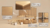 Kiosque à café modulaire d'extérieur, panneau en bambou, structure en acier, comptoir, table et chaises, ensemble portable, café pop-up, présentoirs