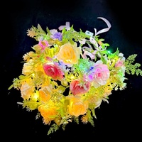 Serre-tête lumineux en forme de rose, couronne florale LED, guirlande lumineuse, accessoires pour cheveux pour mariage, anniversaire, décorations de festival