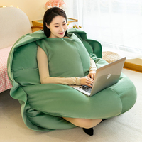 Boneka Sofa Santai Model Cangkang Kura-Kura Ukuran Besar Dua Warna Hijau Biru, Bisa Dipakai, Bahan Plush Tebal dan Elastis