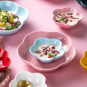 China Supplier Creative <strong>Flower</strong> Bowl <strong>Dinner</strong> Plate Nordic Snack Plate Deep Bowl Bone China Tea Cup <strong>Set</strong> - Product Image 3
