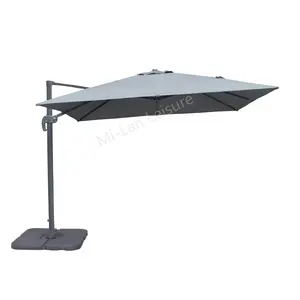 Guarda-chuva suspenso de alumínio, 3x3m, aço comercial, luxo, pátio, suspenso, guarda-chuva roma