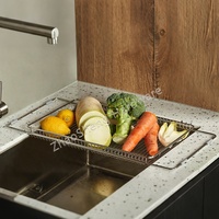 Lavabo plaque ustensile vidange extensible sur l'évier panier de séchage de vaisselle égouttoir à vaisselle pour cuisine