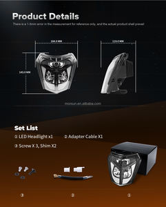 Projecteur de phare LED pour moto tout-terrain SX SXF 125 SX SXF Enduro pour <span class=keywords><strong>KTM</strong></span> EXC XCW 250 350 450 500 <span class=keywords><strong>SMC</strong></span> <span class=keywords><strong>R</strong></span> <span class=keywords><strong>690</strong></span> Ensemble de phare LED - Product Image 3