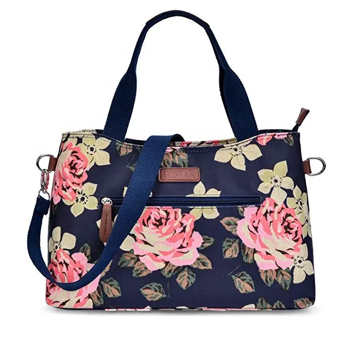 15.6 inch Laptop Shoulder Bag Lightweight Floral Satchel Handbag Stylish Water Resistant Computer Purse Womens Tote Bag