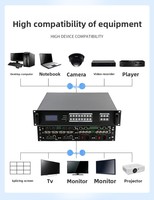 Matriz de Video HD 4K de 9 Entradas y 9 Salidas, Monocanal, con Velocidad de Transmisión Ajustable, Dimensiones 2U, Hardrock Metal