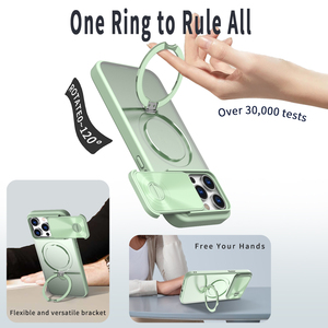 Curseur de lentille en métal pour <span class=keywords><strong>iphone</strong></span> 16 15 14 Pro Max étui de téléphone portable avec support rotatif magnétique couverture de téléphone - Product Image 2