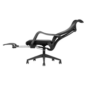 Silla de oficina reclinable con soporte de cintura con pies de taburete, almohada de soporte lumbar de látex, silla ergonómica, silla de ordenador para el hogar