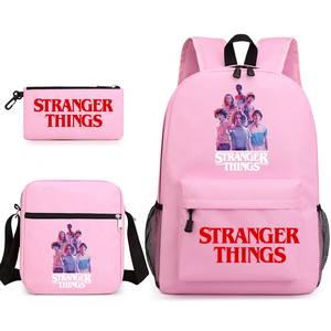 Zaino a 3 pezzi Hot Stranger <span class=keywords><strong>Things</strong></span> con stampa a cartoni animati, borsa a tracolla in tela e borsa per il tempo libero per studenti - Product Image 3