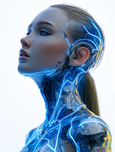 <span class=keywords><strong>Robot</strong></span> humanoïde intelligent avec des caractéristiques féminines, vêtu d'un pyjama <span class=keywords><strong>sexy</strong></span>, en tant que 'épouse' au lit. - Product Image 4
