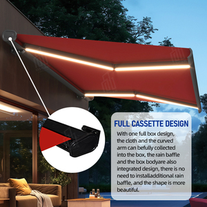 Toldo de Casete <span class=keywords><strong>para</strong></span> Terraza de Jardín, con Control Remoto, Portátil, Impermeable, con Tira de LED, Estilo Moderno - Product Image 4