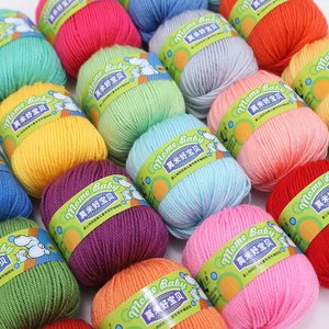 <strong>Cotton</strong> Blended <strong>Yarn</strong> Mommy's Good Baby 007 Velvet Wool/<strong>Cotton</strong> Hand-Knitted Super Soft Anti-Pilling Weaving Medium Thick Dyed - Product Image 2