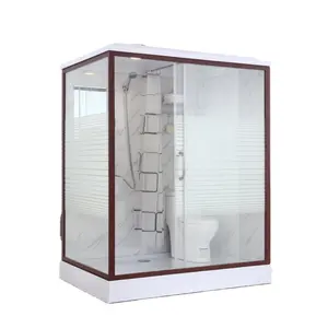 Proyecto de Hotel XNCP, cabina de ducha en general, ventilador curvo, Partición de vidrio, puerta corredera, cabina de ducha, baño, inodoro