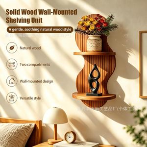 Wavy wooden <b>wall</b> <b>shelf</b>, Bohemian candle holder, aromatherapy holder, arched <b>wall</b>-<b>mounted</b> decorative <b>shelf</b>, vase holder - Product Image 3